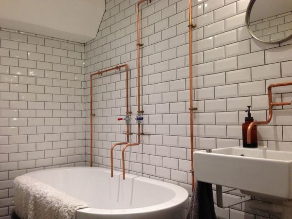 copper pipe method for supply bathroom sink
