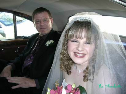 Dad and I on my wedding day. We were in a Bentley. 