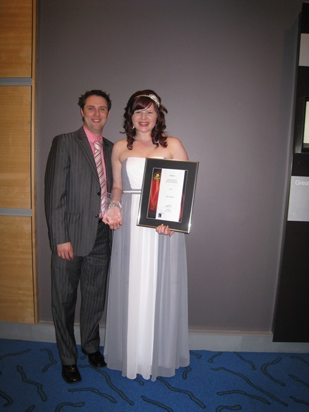 Receiving my award at the Excellent Awards by Construction Skills QLD