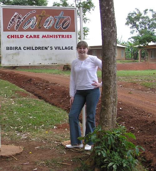 A very young Bec ( I was 20) at one of the Watoto Sites.