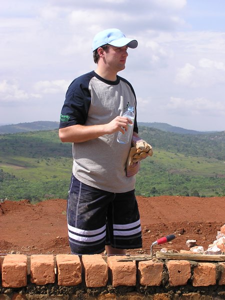 My husband taking a break from building.