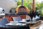 outdoor livable area pizza oven