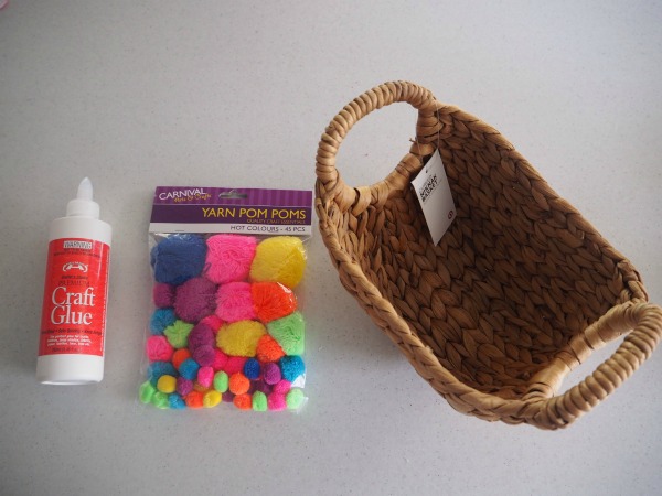 pom pom gift basket materials