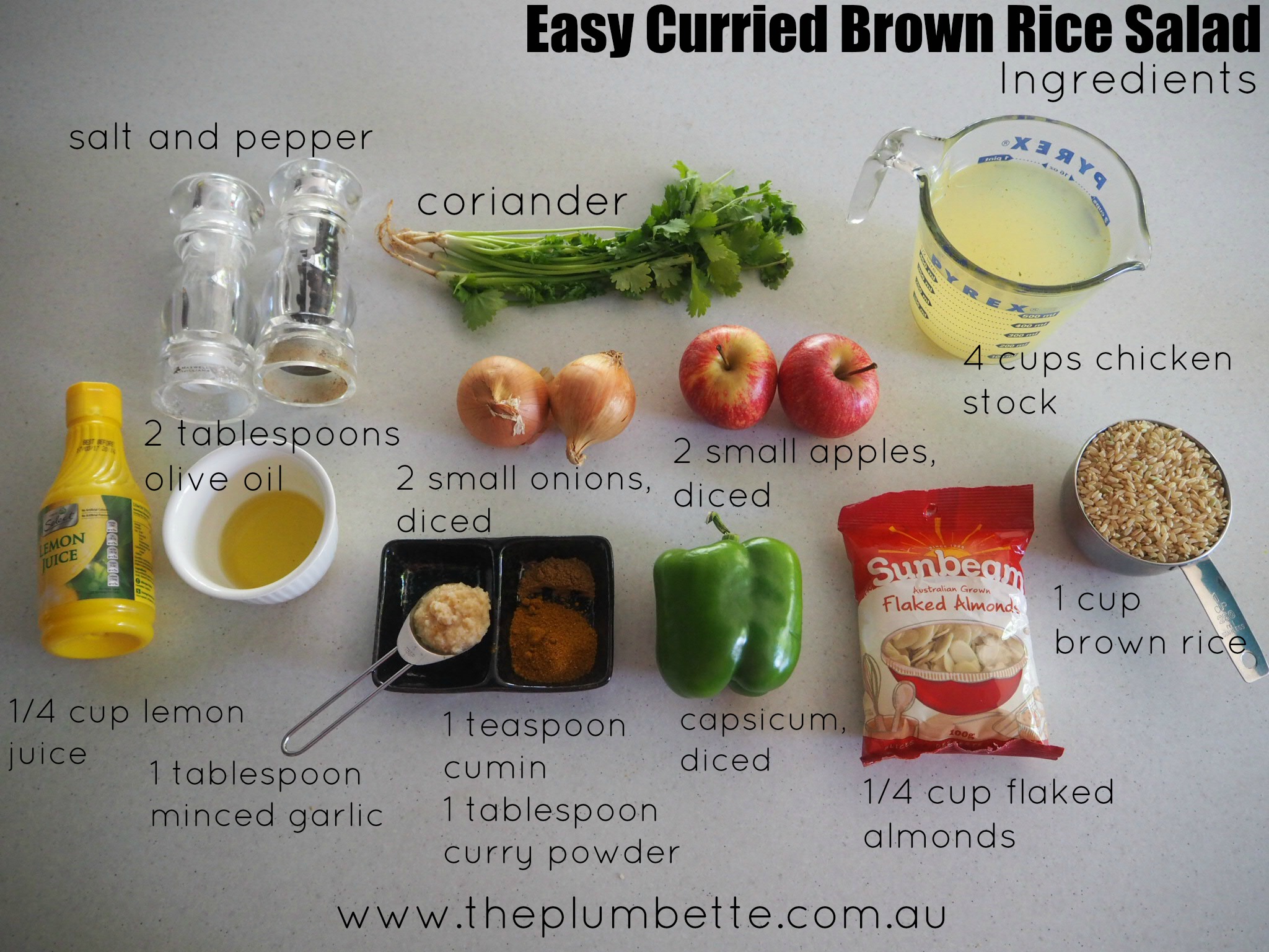 easy curried brown rice salad
