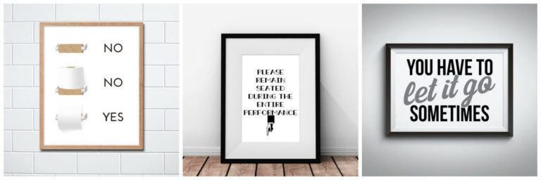 toilet wall art posters