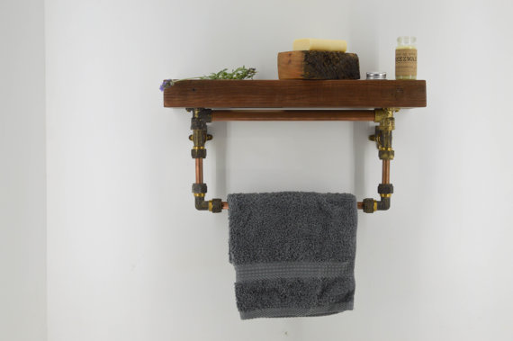 steampunk bathroom shelf