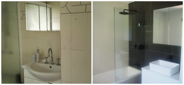 black and white bathroom renvoation