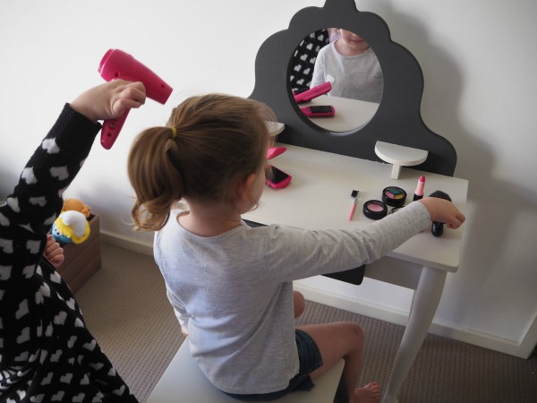 DIY kids vanity imaginative play