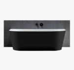 black back to wall bath