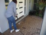 Outdoor cleaning front of door