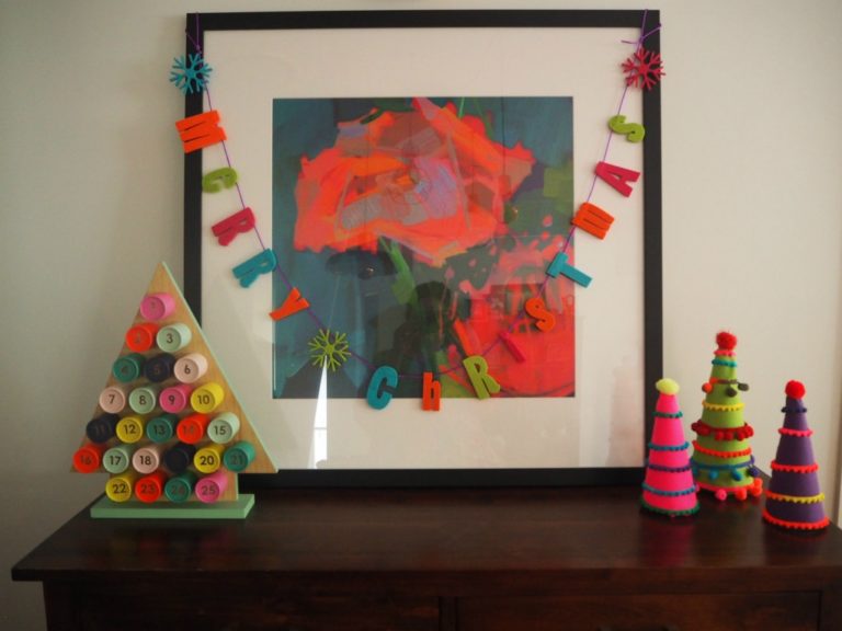 Bohemian Inspired Pom Pom Felt Christmas Trees