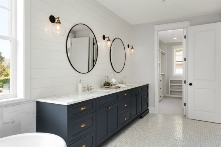 8 Navy Blue Bathroom Vanity Ideas