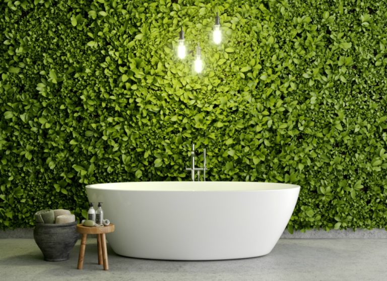living wall vertical gardens in bathrooms