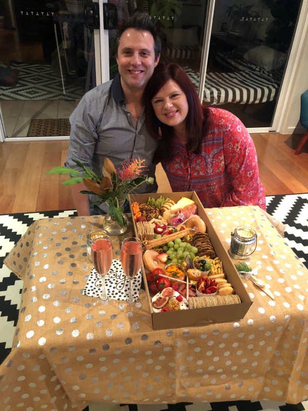 date night picnic in the living room