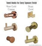 Towel hooks for every tapware finish golds