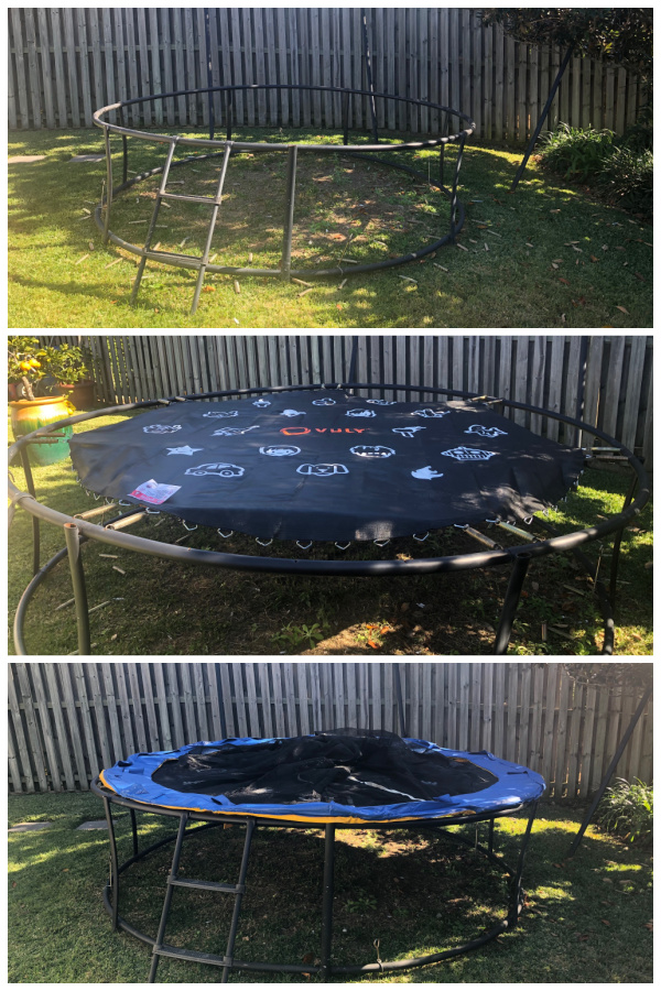 Before and after reveal of Vuly Trampoline