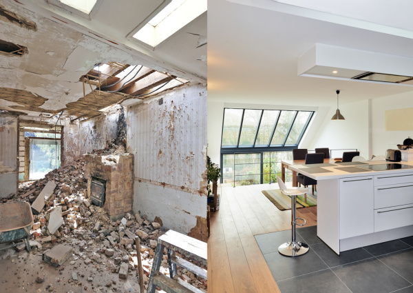 demolition and renovation of a kitchen