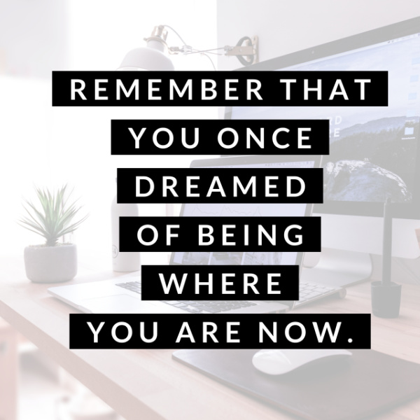 Remember you once dreamed of where you are now